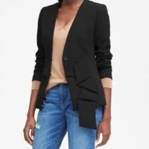 Classy Stylish Flattering Professional Blazer, Jacket with Elegant Draped Detail